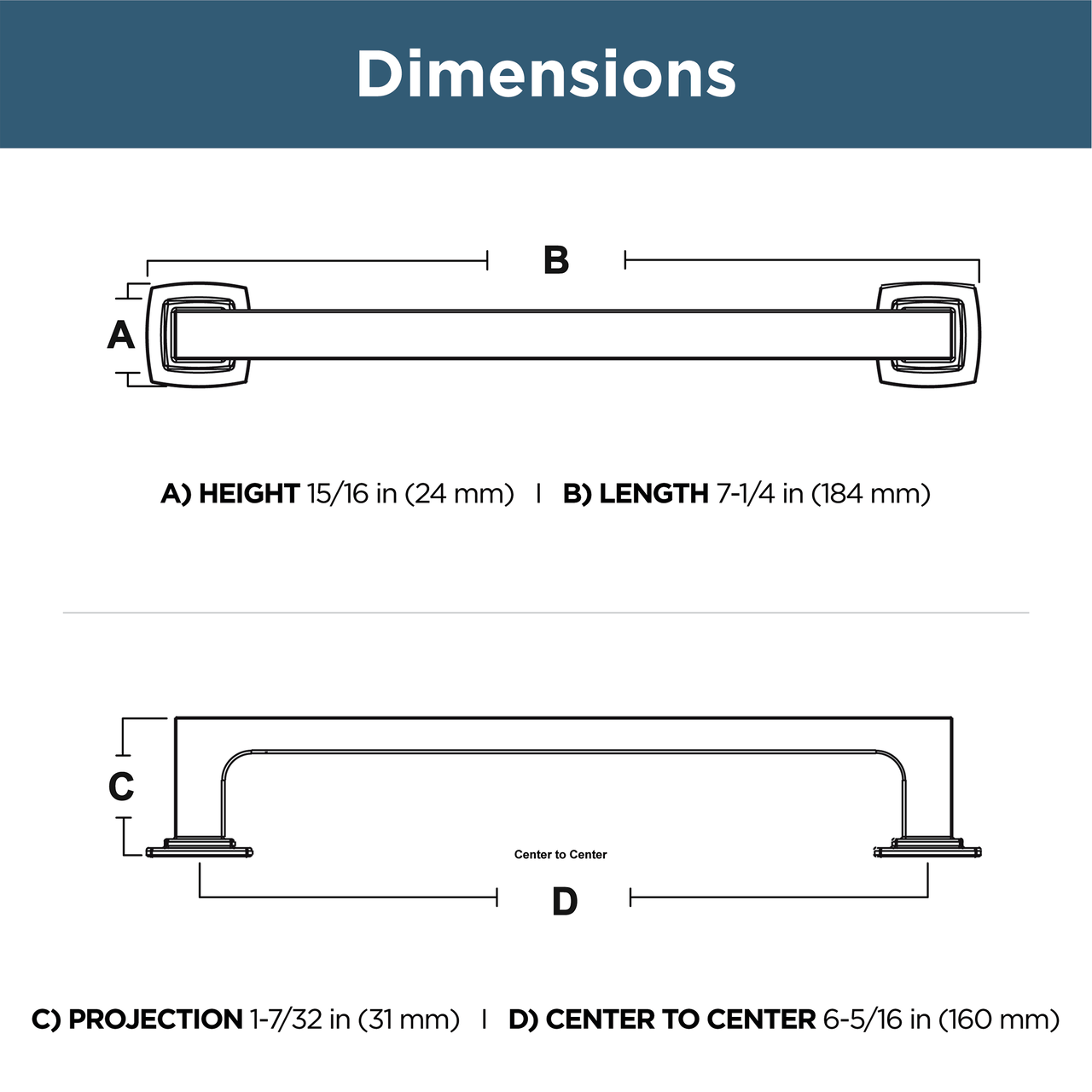 Matte Black / 6-5/16