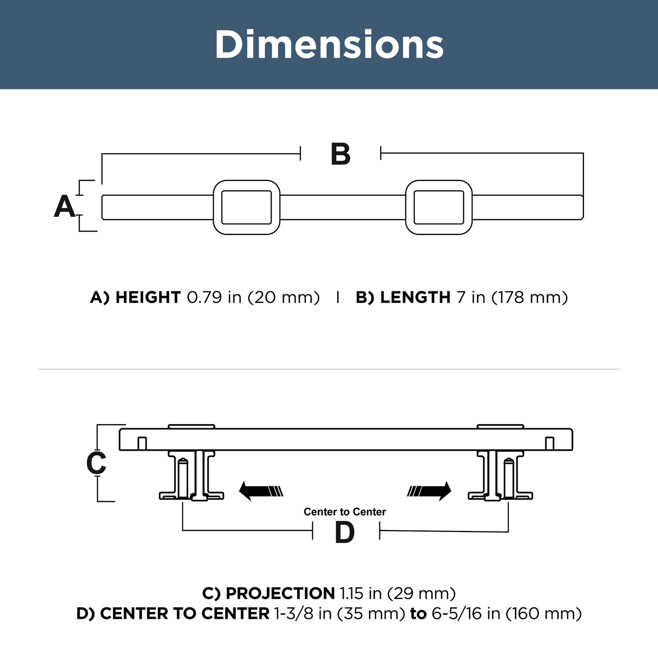 Matte Black / 1-3/8 to 6-5/16 in / 5