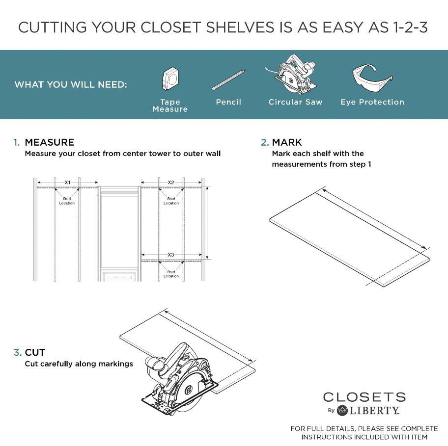 Closet shelves guide