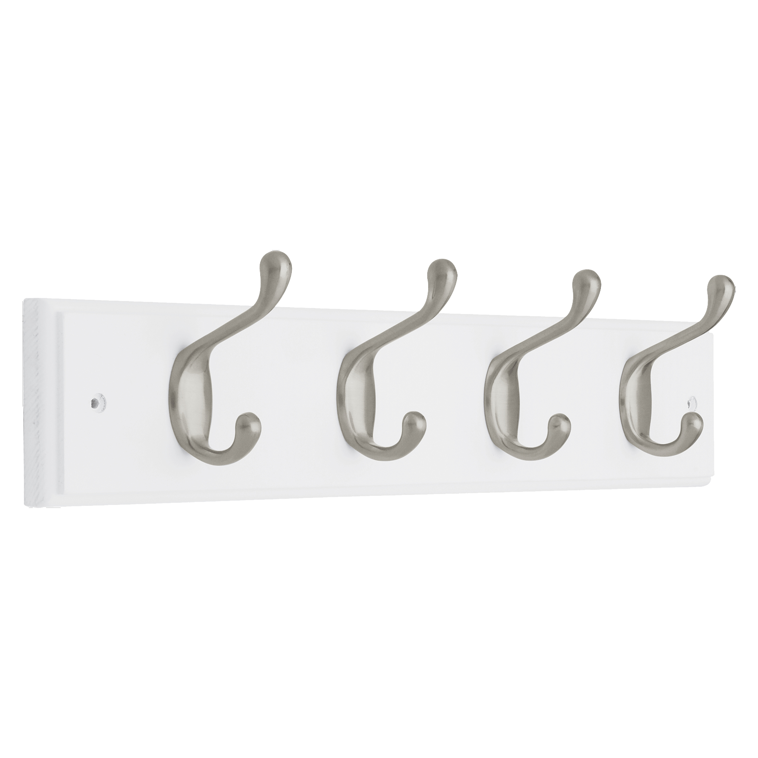 Style Selections 4-Hook 18.11-in x 2.76-in H White Decorative Wall